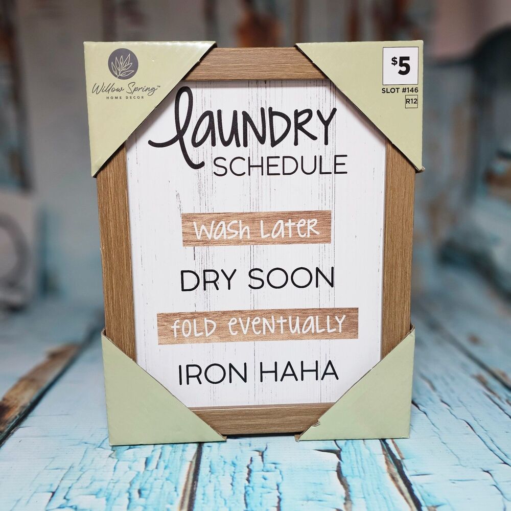 Willow Spring Laundry Schedule Framed Sign 8x10 Funny Laundry Room Wall Decor Ne